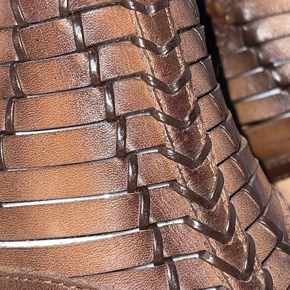 Earth Women's Shoes Size 7B Brown Leather Cone Heel Retro Open Toe Slingback - Picture 13 of 14